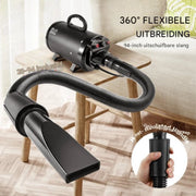 Luxe hondenföhn - 4 Hoofdstukken - 2000W - 2,7 Pk - Instelbare snelheid - Zwart