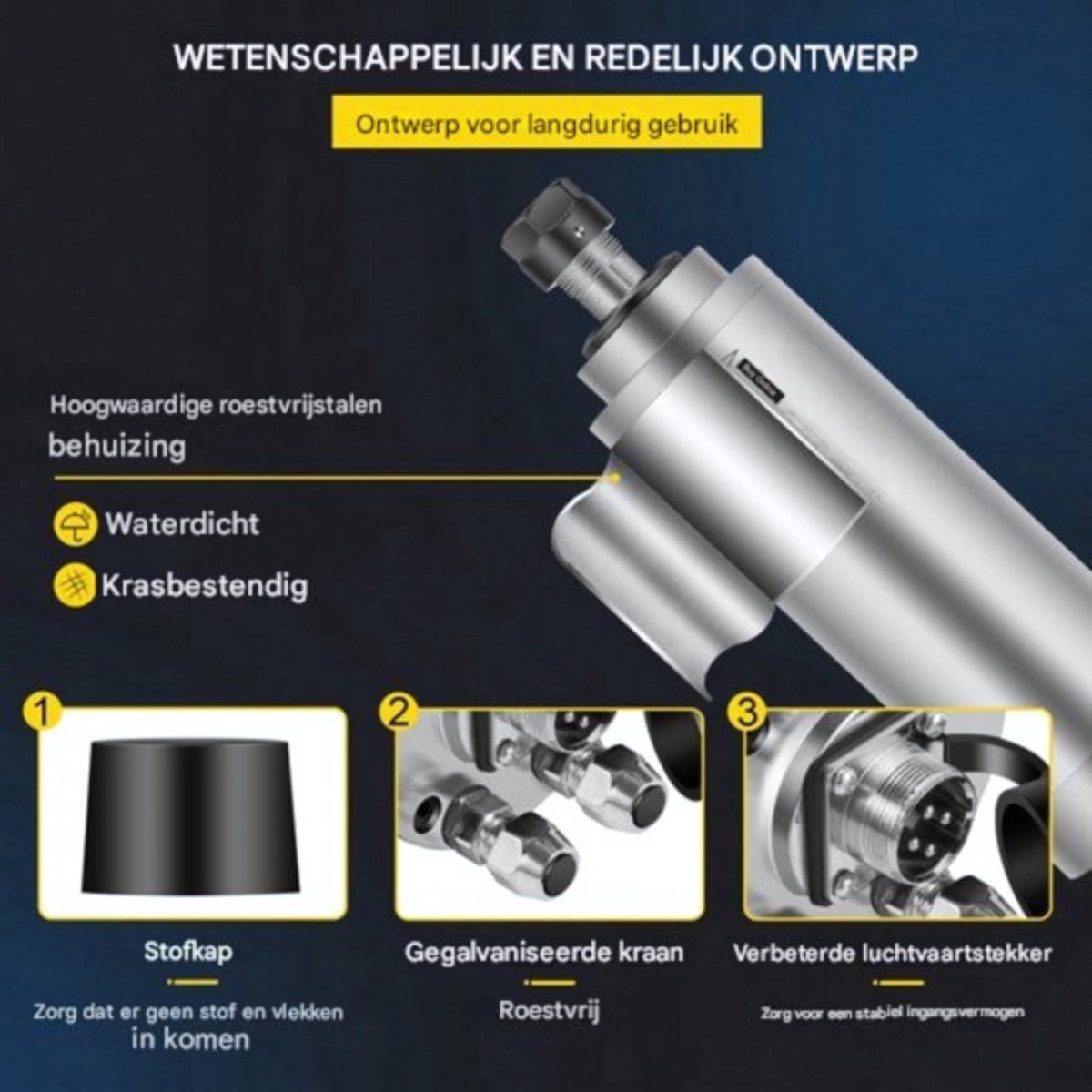 Spindelmotor -Luchtkoeler- Graveerfreesmachine- Watergekoelde CNC Freesspindel - 2.2kW - 220V-250V