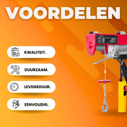 Elektrische Lier PRO - Met afstandsbediening - Takel - Kabeltakel - Hijskraan - 125-250KG - Garage lier - 12m hefhoogte