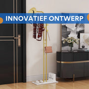 Elegante kledingrek - Goud - Met kledingroede voor hal, slaapkamer of woonkamer - 2 Kledingstangen