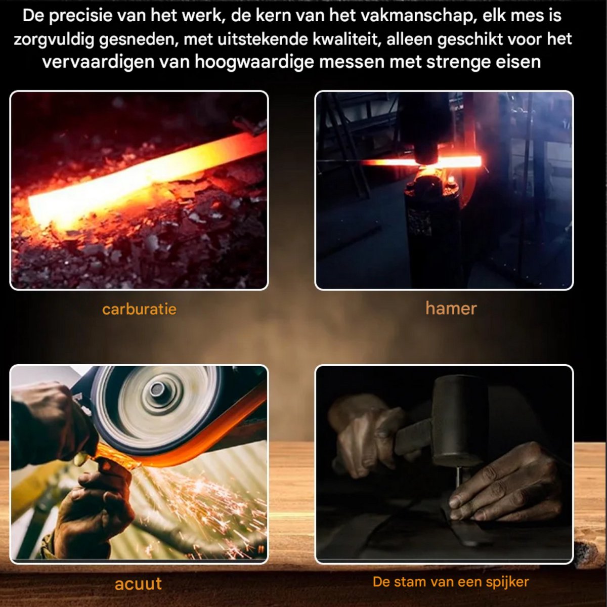 15-delige messenset - Keukenmessen - Messenblok - Voor keuken en koken - RVS messen met schaar, slijpstaaf en massief houten messenblok - Compleet messenset
