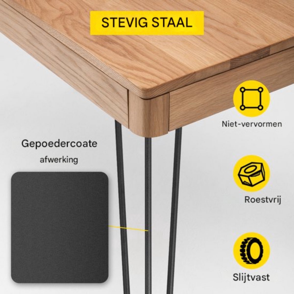 Tafelpoten - 4 Stuks DIY Bureautafelpoten - Metaal Zwart- 91,5 cm Salontafelpoot - Tot 100kg