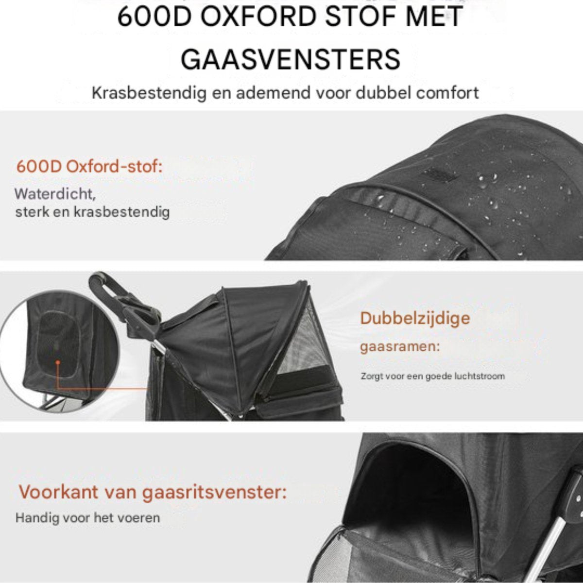 Hondenwandelwagen - Voor honden & katten - Puppy Kinderwagen - Huisdierbuggy - Huisdier