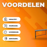 L-vormig Hoekbureau Tavien - Voor Thuiswerk, Gaming of Kantoor - Ruimtelijk Workstation met PC & Laptopruimte - 167 cm - Zwart