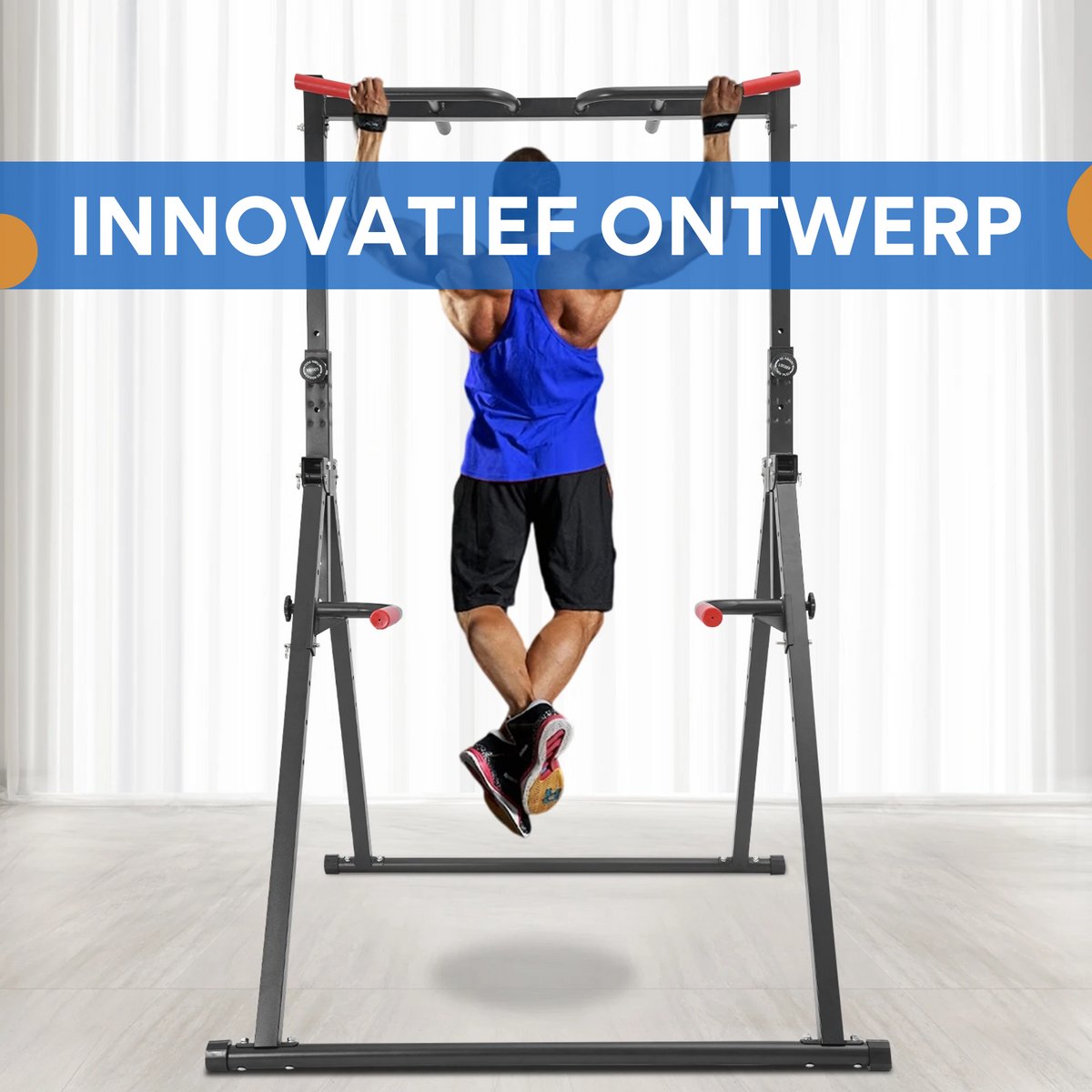 Pull up bar en dip statief - Homegym - Verstelbaar in hoogte - Voor thuis sporten - 200KG