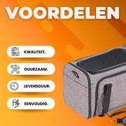 Hondentrolley - Hondenbuggy inklapbare- Opvouwbare Hondenrugzak met 4 Wielen - Kattentransporter- Duurzaam en stevig- 11,3kg Draagvermogen - Draagtas met Opbergtassen