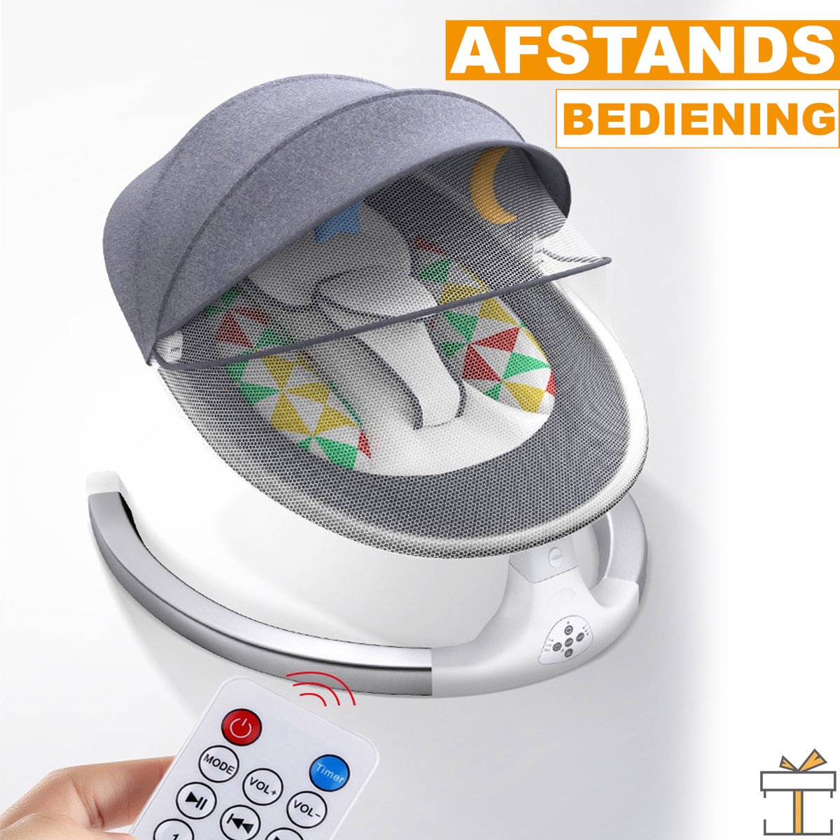 Happyment® Elektrische babyschommel - Wipstoel - Babyswing wipper - Wieg -  Wipstoeltjes voor baby