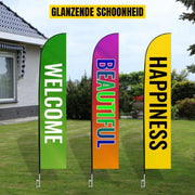 Vlaggenstokhouder - 12 masten - Vlaggenmast - Vlaggenmasthouder -Banner - 12x6 Stuks Vlaggenmasten - 4,3M Paal - Beachvlag