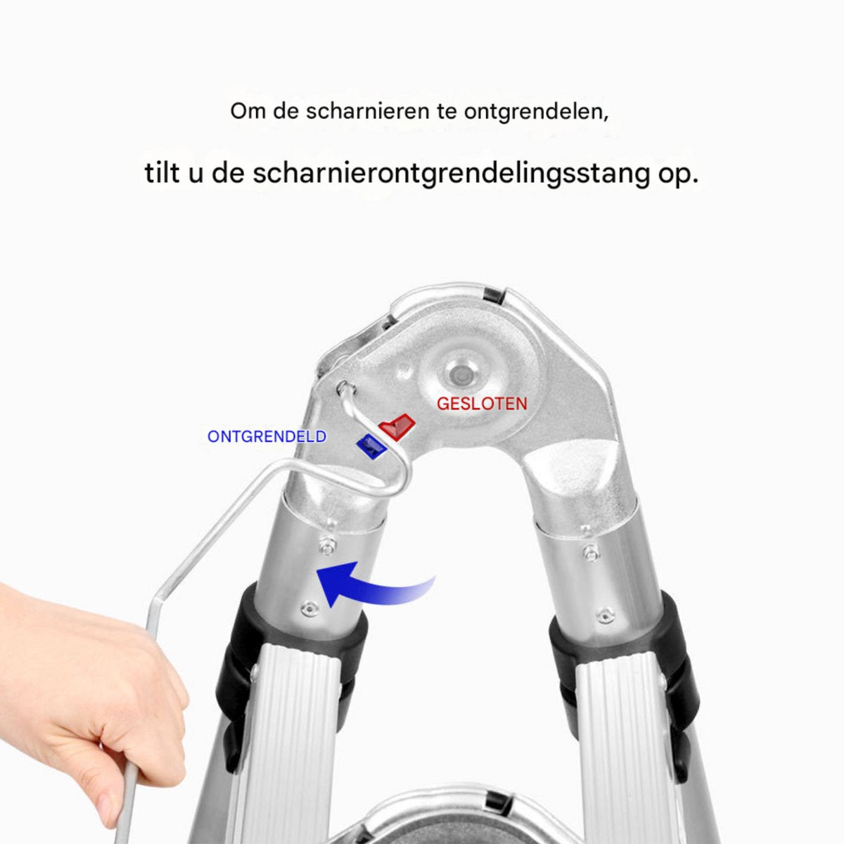Telescopische Loft Ladder Ziza - 250CM - Opvouwbare Trapladder - Uitschuifbare Aluminium Ladder - Draagbaar - EN131 - Max. Belasting 150kg/330lb