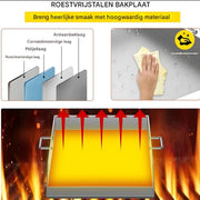BBQ Bakplaat - RVS - Grillplaat - Gietijzer - BBQ accesoires - Bakplaat - 46x40cm - Voor buiten