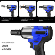 Accu-Slagmoersleutel Tavien - 1/2 Inch Borstelloos Slagpistool met 450 N.m Koppel - 3200 tpm Variabele Snelheid en 4 Dopsets
