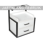 Wandkast - Hangkast - Muurkast - Opbergmeubel - Voor kapsalon - Opbergkast met wandmontage -Zwart/Wit