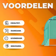 Inlooptunnelkas Deluxe - Kas - Tunnelserre - Kweekkas - Broeikas - 3x2,1x2,1 m - Waterdichte Tuinserre - Gegalvaniseerd Frame
