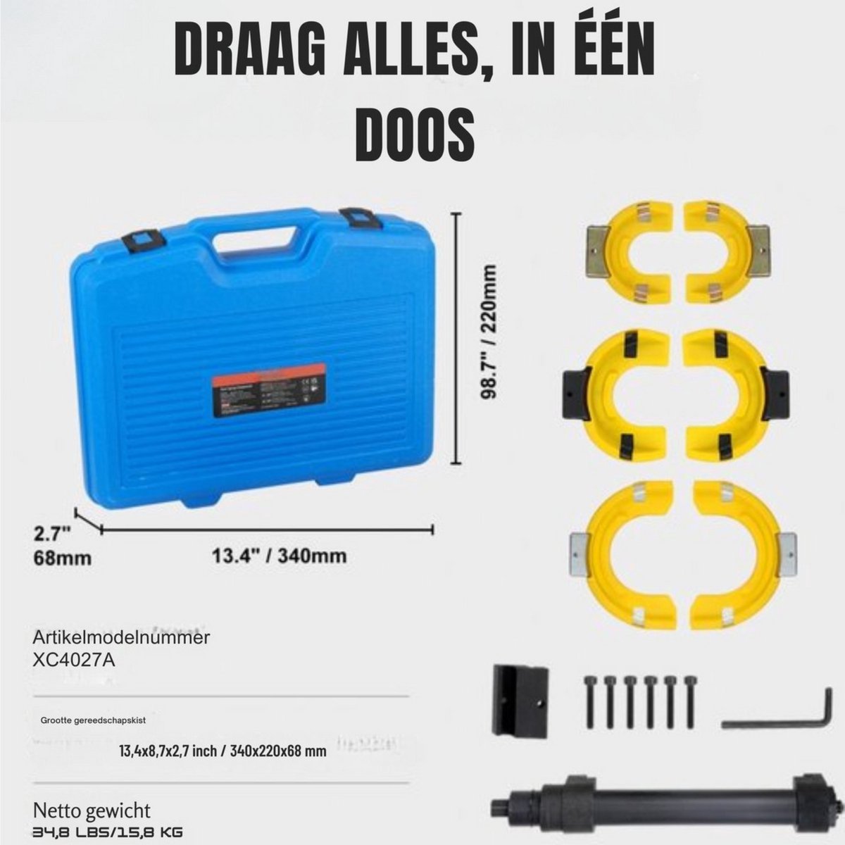 Veerspanner - Verentrekker - Auto - Veercompressorset - Compatibel met 22 mm dop