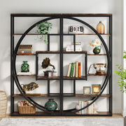 Boekenkast industrieel - Voor woonkamer, slaapkamer of kantoor - Opbergkast - 170cm - Vakkenkast - Khaki