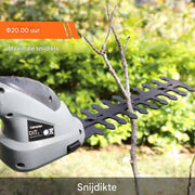 Elektrische heggenschaar - Met accu - 2 in 1 - Telescopische takkenschaar - Grijs - Snoeischaar - Draadloos - Telescopisch - Steel