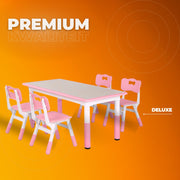 Kindertafel en 4-stoelenset In hoogte verstelbare tafelset voor peuters met meerdere activiteit Studie schrijven, spelen voor kinderen Kindertafel en stoel - Roze - 120x60cm