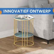 Ronde bijzettafel Malito -Salontafel - Woonkamer - Emerald look - Side table - 40cm