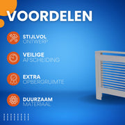 Radiatorombouw - 78x92 cm - Ombouw rooster - Horizontale panelen - MDF - Stijlvol - Grijs