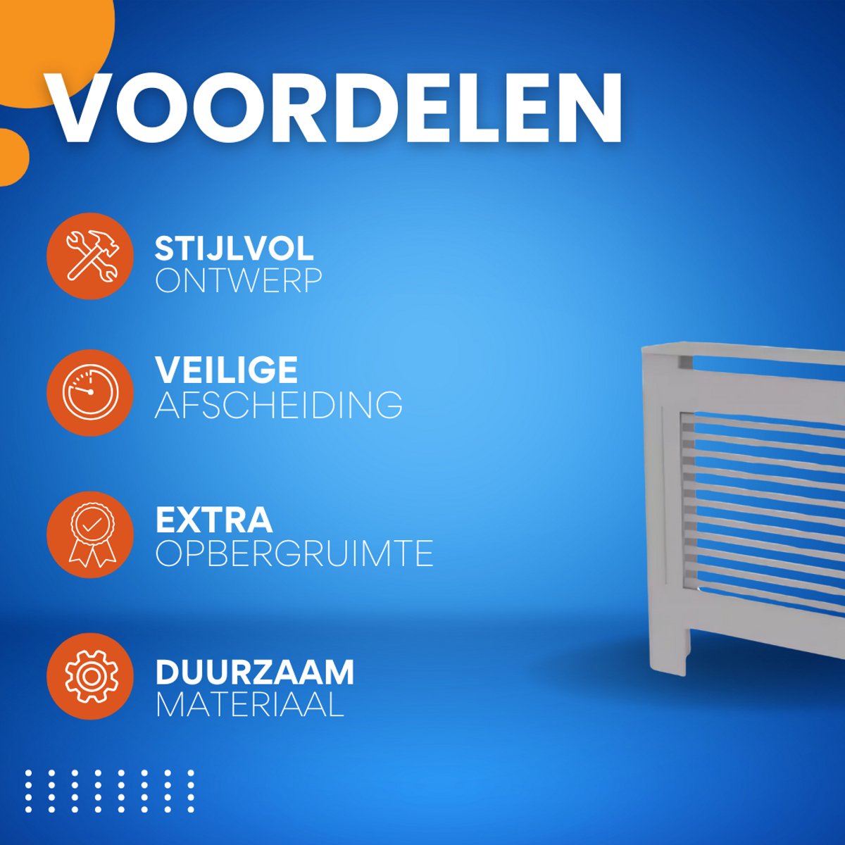 Radiatorombouw - 78x92 cm - Ombouw rooster - Horizontale panelen - MDF - Stijlvol - Grijs