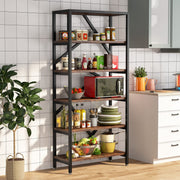 Boekenkast - Boekenplank - Wandplank - Boekenrek - Voor opbergen / woonkamer / kantoor - Industrieel - met open planken - Rustiek Bruin 02