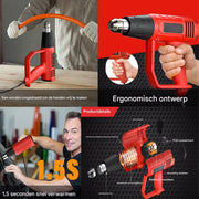 Warmtepistool Deluxe - 2000W Professionele Dubbele Temperatuurinstellingen 60℃-600℃ - Snelle Heteluchtpistoolset met 4 Nozzles