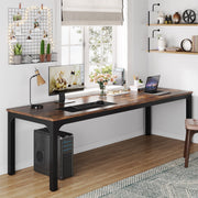 Dubbel computerbureau - Bruin - 200cm bureau - Voor 6 personen - Voor volwassenen