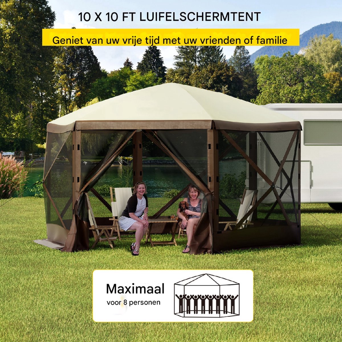 Pop-up tuinhuis - 8 persoons - Luifel - Buitenverblijf - Waterdicht