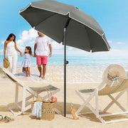Ronde Parasol - Voor Balkon, Strand of Tuin - Verstelbaar & 45° Kantelbaar - UV-Resistent & Waterdicht - Gray Diameter 175cm