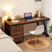 Computerbureau - Bureau met lades - Werktafel - Voor studeren of werken - 3 lades - Walnut