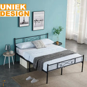 Luxe Bedframe - Metaal - 2 persoons - 140x200cm - Incl. lattenbodem - Zwart