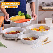 Dynastic Dinerborden – 4 persoons – 4 delig – Rood Keramisch – Lasagne – Braadslede