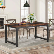 Eettafel Oslo - 75 cm (H) × 160 cm (B) × 80 cm (D) - Voor 6 personen - Voor Keuken of eetkamer - Bruin