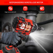 Draadloze Slagmoersleutel Ravon - 2-in-1 - 1/2" Driver Borstelloos, 2500 RPM Elektrische Sleutel, Maximaal Koppel 1500 Nm + Batterij