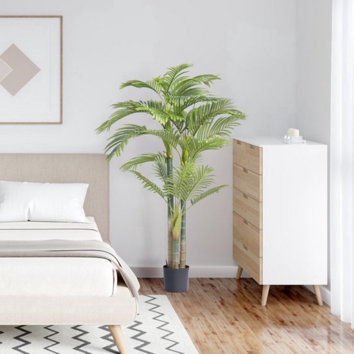 Kunstplant fruitpalm in pot - Kunstplanten voor binnen en buiten - Palmboom - Tuin decoratie voor buiten - Kunstbloemen - Geurloos