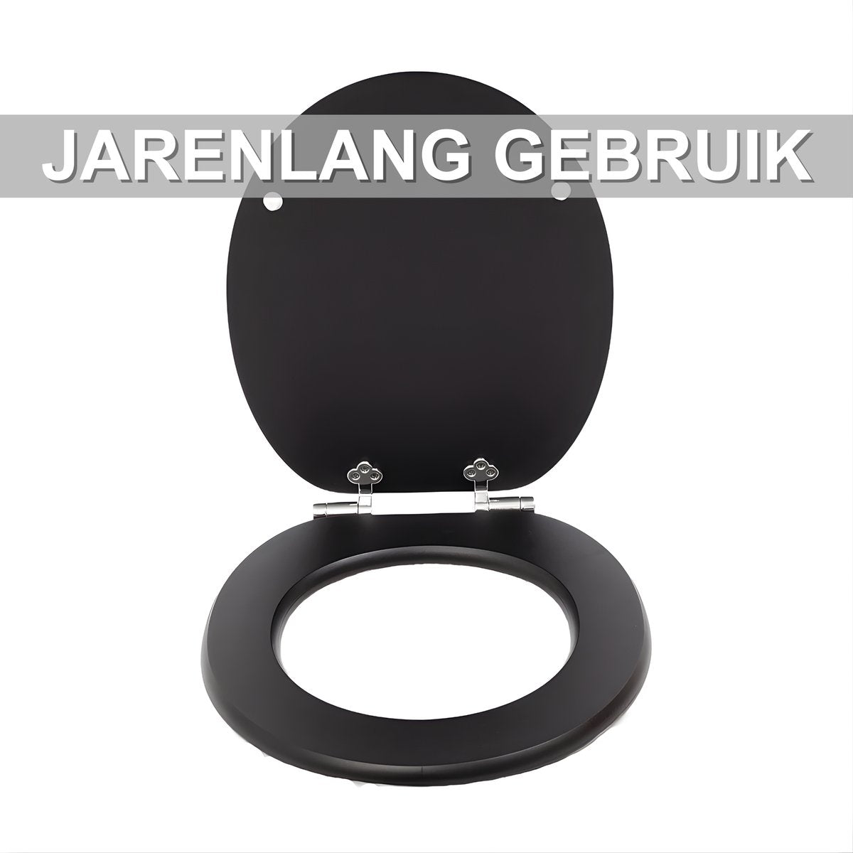 WC-bril - Toiletbril - Voor Toilet & Badkamer – Soft-Close – Hout - Zwart