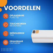 Elektrische Lunchbox - Voor Onderweg, Kantoor & School - Draagbaar & Oplaadbaar met Touchscreen Bedieningsknop - Inclusief Geïsoleerde Tas - Oranje