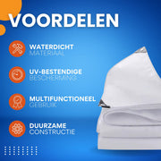Dekzeil - 180g/m² PE - Voor Tuinmeubelen, Zwembad, Hout, Auto & Boot - Waterdicht - Weerbestendig zeildoek - 400x600cm - Wit - Bouwzeil - Afdekzeil - Beschermhoes
