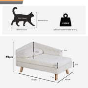 Kattenmand Cevila - Luxe - Op poten - Kattenbed - Hondenmand - Hondenbank - Hondensofa - Hondenzetel - 80cm