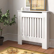 Radiatorombouw - 78x92 cm - Ombouw rooster - Horizontale panelen - MDF - Stijlvol - Wit