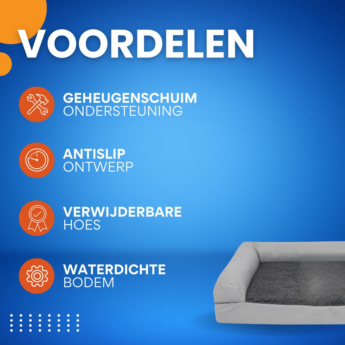 Hondenbench - 76cm - Hondenbed - Hondensofa - Hondenzetel - Wasbaar - Ook voor katten - Lichtgrijs