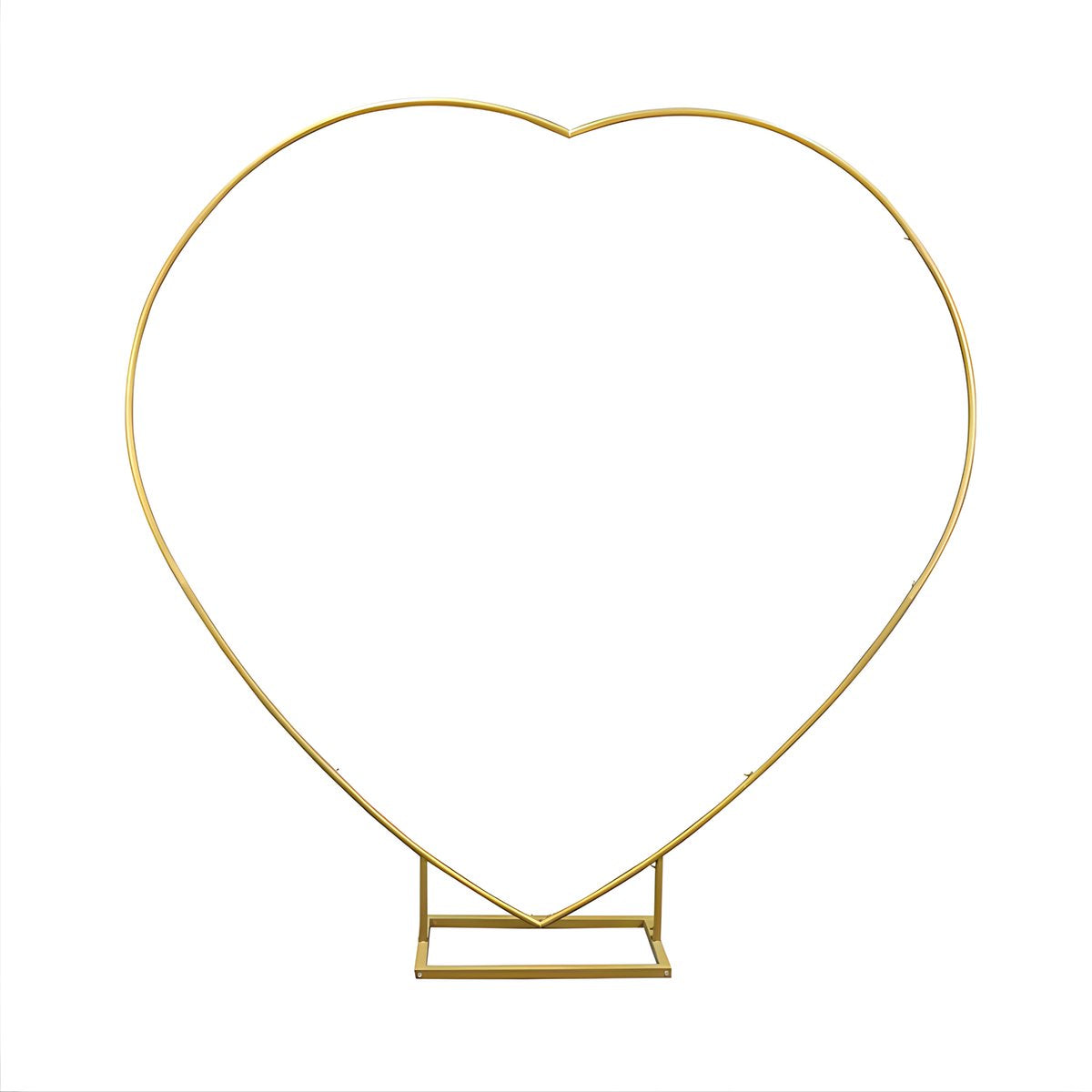 Bruiloftsboog - Hartvormig - Bloemenboog - Ballonnenboog – Voor Bruiloft & Ceremonie – Metalen Boogframe met Basis – Goud - 2M