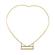 Bruiloftsboog - Hartvormig - Bloemenboog - Ballonnenboog – Voor Bruiloft & Ceremonie – Metalen Boogframe met Basis – Goud - 2M