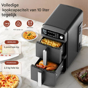 Mini oven - Grill rooster - Bakplaat - Airfryer - Voor Gezond en Snel Koken - Met 11 Programma’s - 1800W, LED-scherm, 5 Accessoires Inclusief Draaispit & Receptenboek