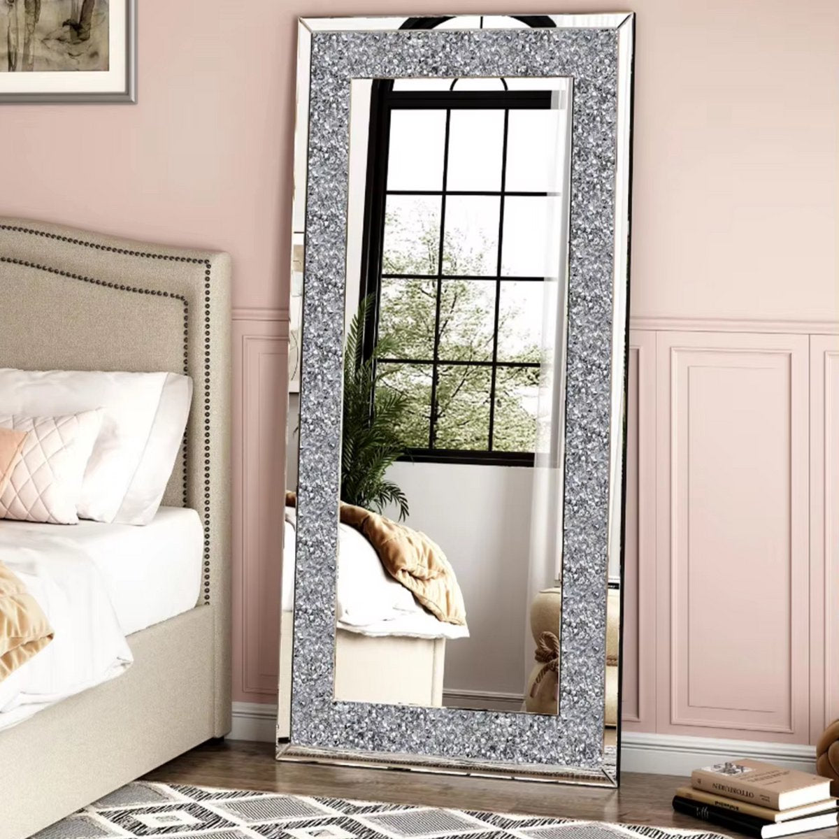 Diamant Wandspiegel XL - Woonkamer & slaapkamer - Rechthoek - Staand of hangend