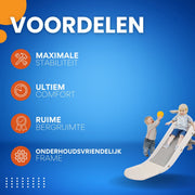 Kinderglijbaan Opulence - 3 in 1 - Met Basketbalring - Verstelbaar - Speeltoestel - Losse glijbaan - Voor binnen en buiten - Wit