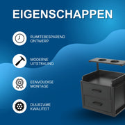 Wandkast - Hangkast - Muurkast - Opbergmeubel - Voor kapsalon - Opbergkast met wandmontage -Zwart