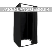 Paskamer met gordijn - Pashok - Opvouwbaar - Kleedkamer - Voor kledingwinkels - Zwart