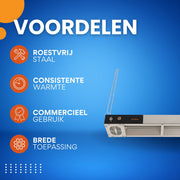 Hangende Voedselverwarmer 750W - Warmtelamp - Voor Keukens & Buffetten - Elektrisch Verwarmd - 30 tot 50 graden - RVS