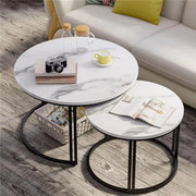 Salontafel Derloni Opulence - Glossy white - 2-Delig - Vierkant - Woonkamer - Bijzettafels